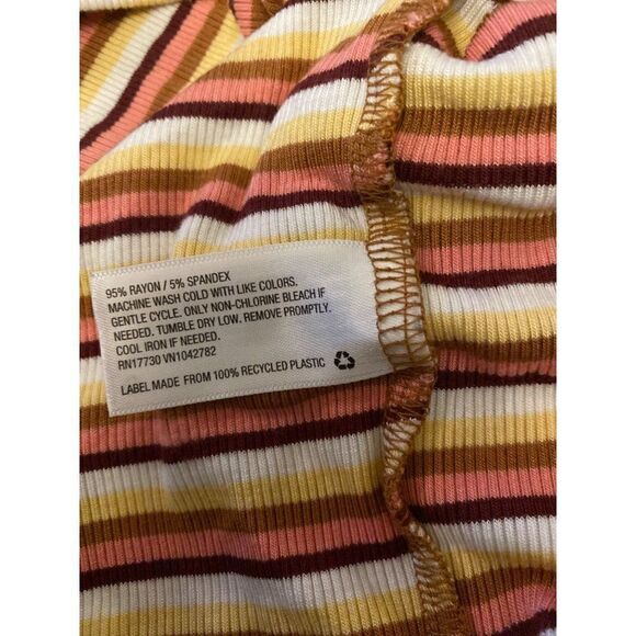 Wild Fable women's multicolor striped cropped ribbed long sleeve top size large - Picture 8 of 8